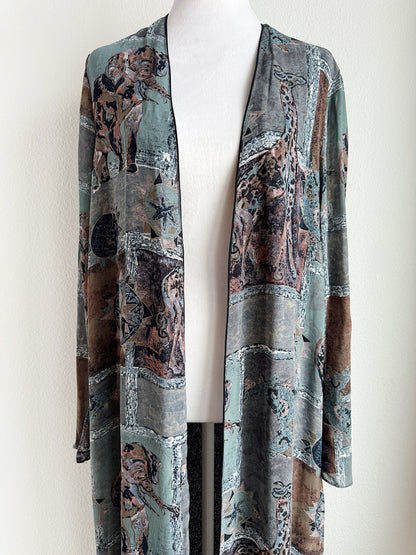 Y2K LIGHTWEIGHT SAFARI PRINT CARDIGAN