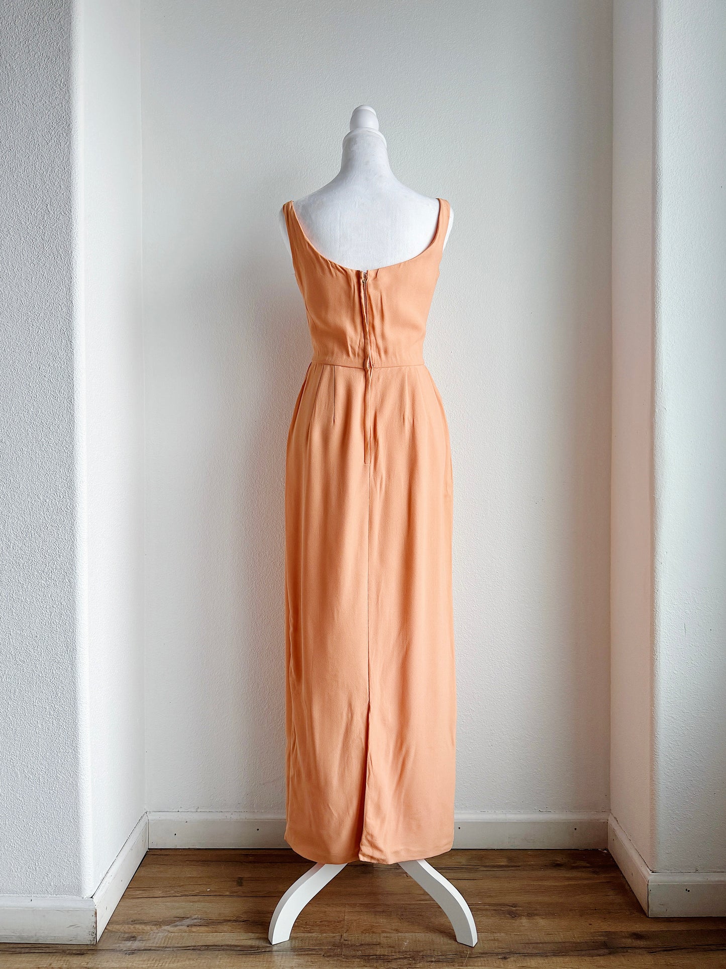 VINTAGE PEACH DRESS WITH BOW